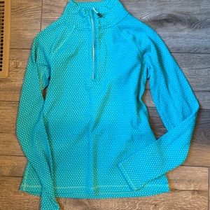 2 for $30 Eddie Bauer turquoise dot 1/4 zip pullover